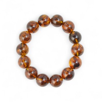 Modified Baltic amber bracelet 15mm - Resin amber-Amber bracelets-Home