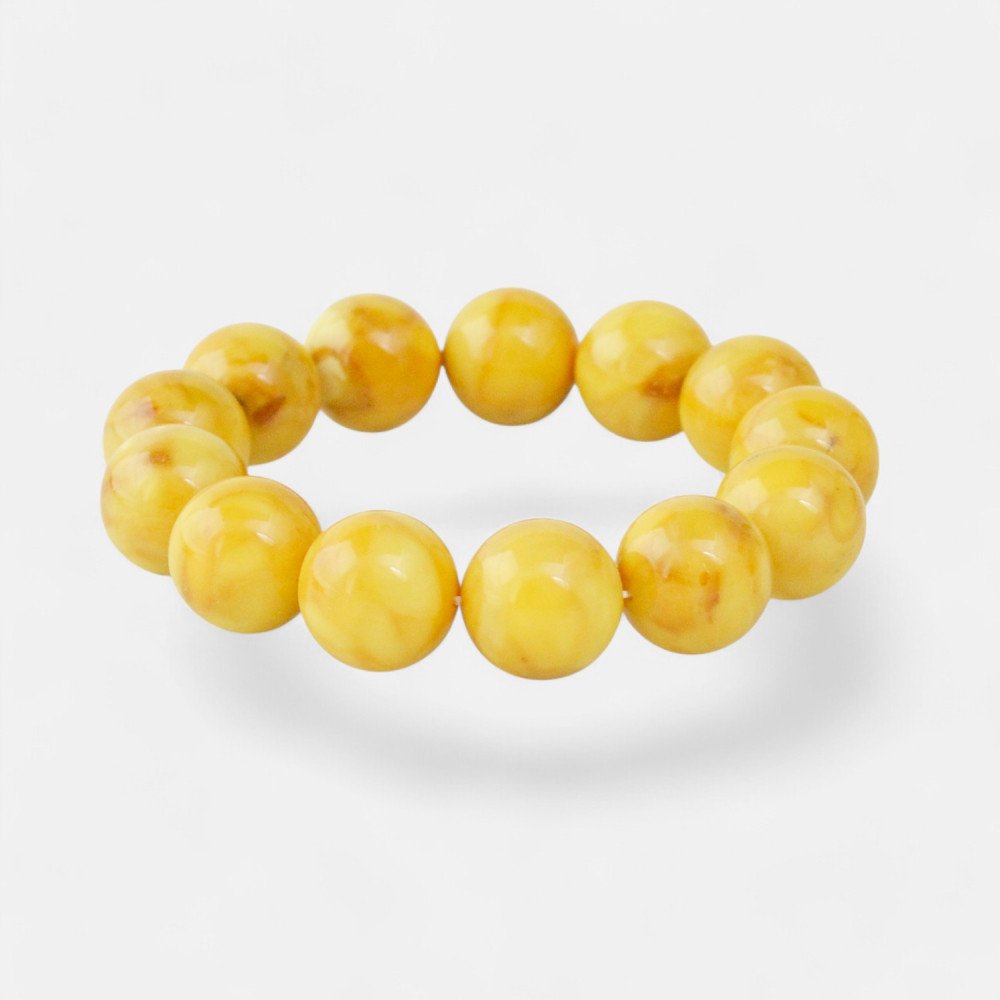 Nature-Inspired Pressed Amber Bracelet 15mm-Amber bracelets-Home