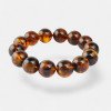 Pressed 15mm gemstone amber bracelet gift for him-Amber bracelets-Home
