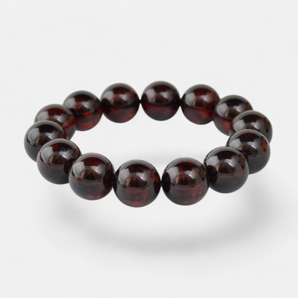 Unisex Pressed amber bracelet 15 mm Gift Idea-Amber bracelets-Home