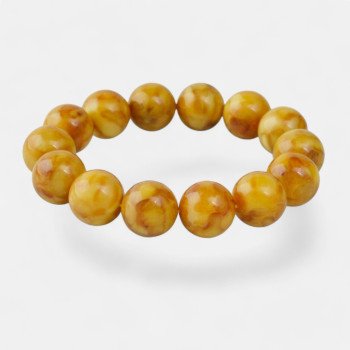 Gemstone Beads Modified Baltic Amber Bracelet-Amber bracelets-Home