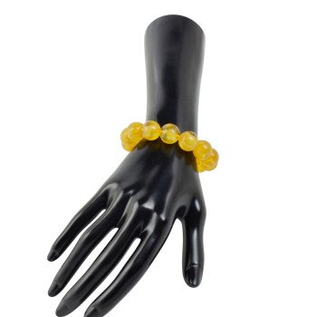 14mm Amber Beauty: Dazzling Pressed Bracelet-Amber bracelets-Home