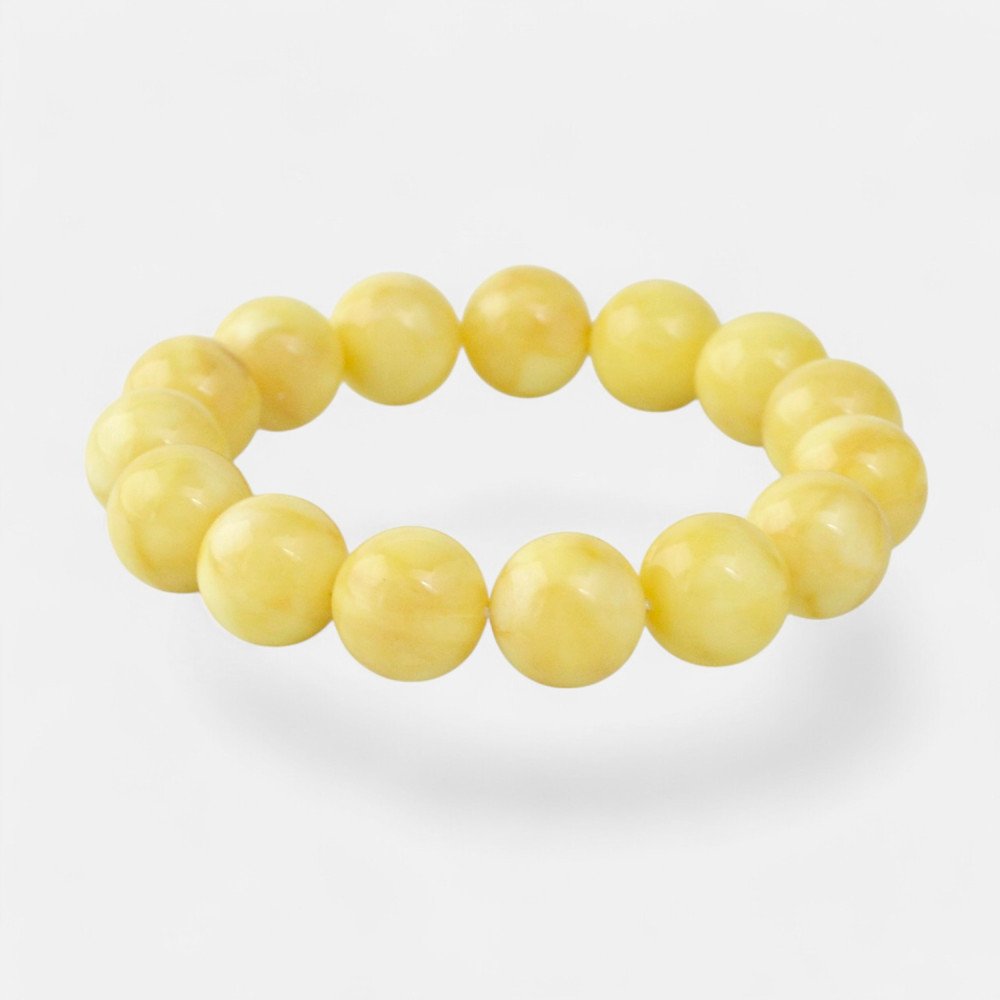 14mm Pressed Amber Bracelet – Celebrate Her Birthday-Amber bracelets-Home