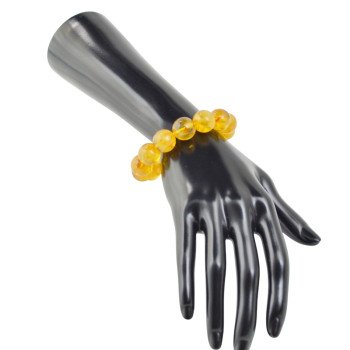 14mm pressed amber bracelet gift for her-Amber bracelets-Home