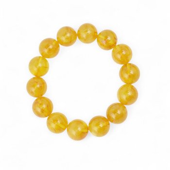 14mm pressed amber bracelet gift for her-Amber bracelets-Home