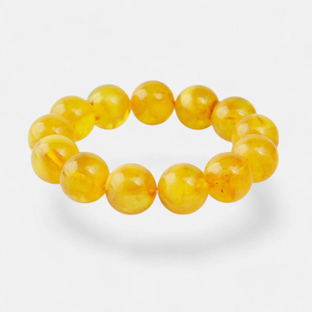 Baltic Amber Bracelet – 14mm bracelet best gift-Amber bracelets-Home
