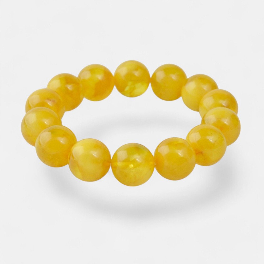Modified Amber Bracelet - 14mm amber beads-Amber bracelets-Home