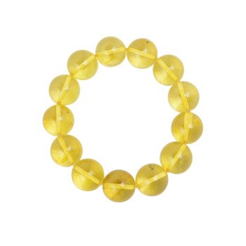 Pressed Modified Amber Bracelet - Yellow amber beads-Amber bracelets-Home