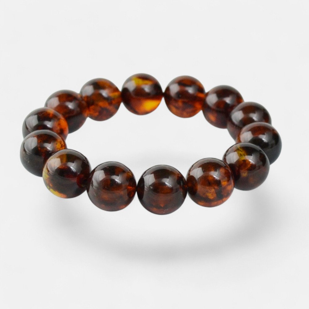 Modified Amber Bracelet 14mm stylish jewelry-Amber bracelets-Home