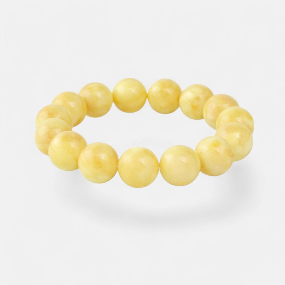 Pressed Amber Bracelet – matt 14mm Bracelet Birthday Gift-Amber bracelets-Home