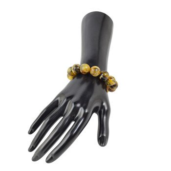 Pressed amber bracelet multicolor 14mm Beads-Amber bracelets-Home