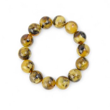 Pressed amber bracelet multicolor 14mm Beads-Amber bracelets-Home