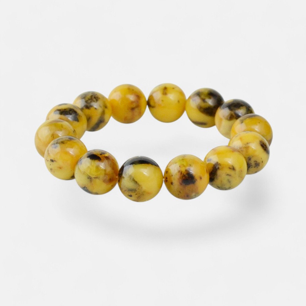 Round Amber Ball Bracelet – Thoughtful Birthday Gift-Amber bracelets-Home