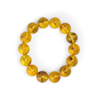 13mm Baltic amber bracelet round pressed beads-Amber bracelets-Home