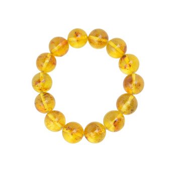 13mm Rich-Hued Amber Bracelet with Pressed Beads-Amber bracelets-Home