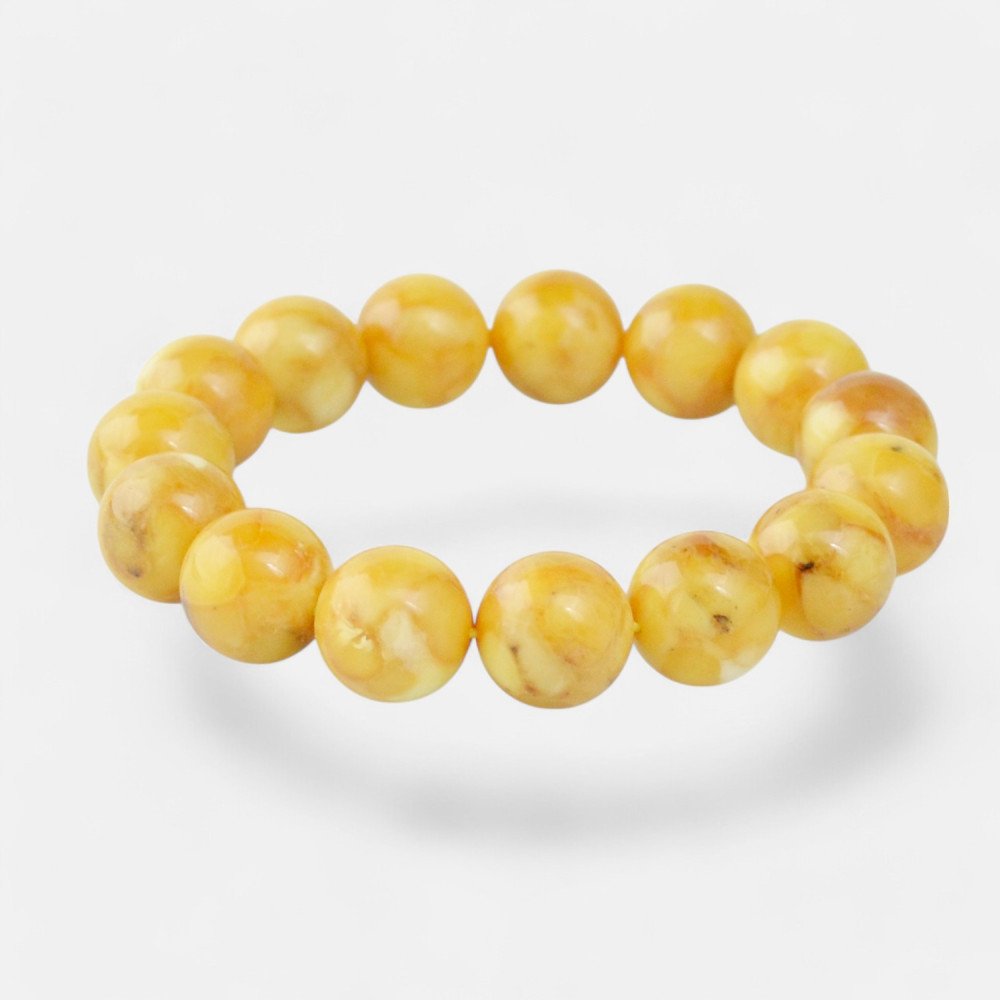 Enchanting Pressed Amber Bracelet 13mm-Amber bracelets-Home
