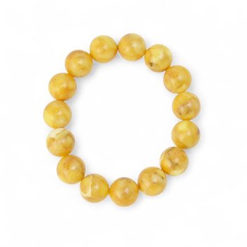 Enchanting Pressed Amber Bracelet 13mm-Amber bracelets-Home