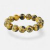 Green matt amber bracelet with pressed amber 13mm-Amber bracelets-Home