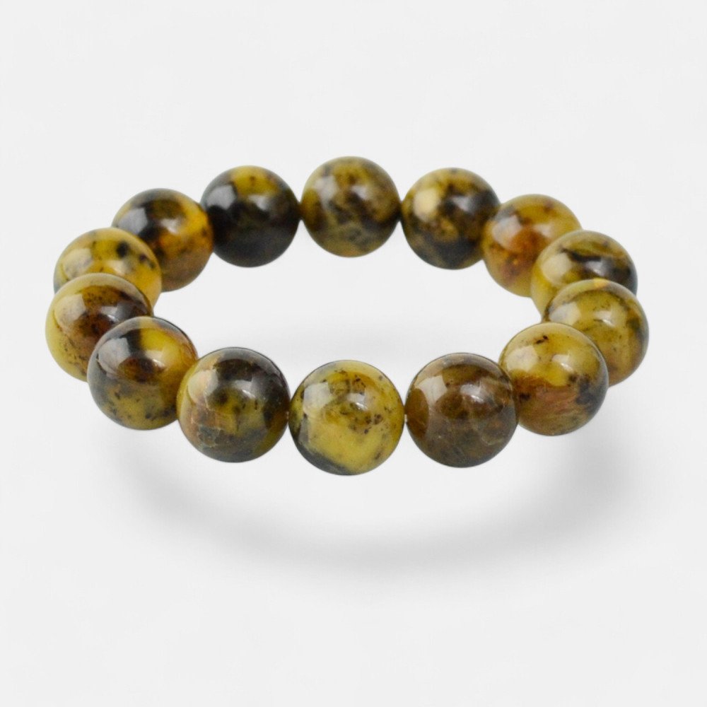 Modified Amber bracelet 13mm gemstone beads-Amber bracelets-Home