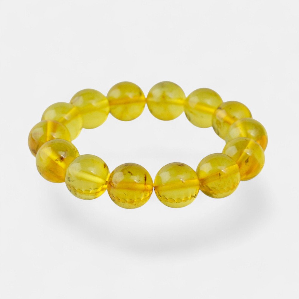 Modified Amber Bracelet Yellow beads 13mm-Amber bracelets-Home