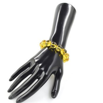 Modified Amber Bracelet Yellow beads 13mm-Amber bracelets-Home