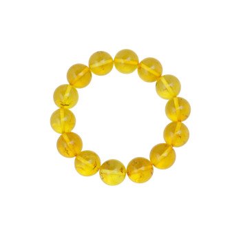 Modified Amber Bracelet Yellow beads 13mm-Amber bracelets-Home