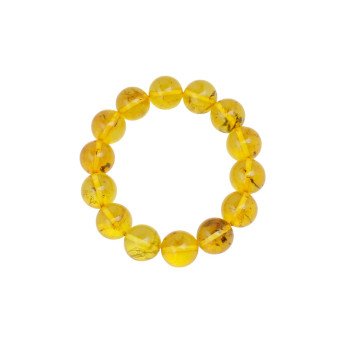 Modified Amber Bracelet Yellow Gemstone 13mm beads-Amber bracelets-Home