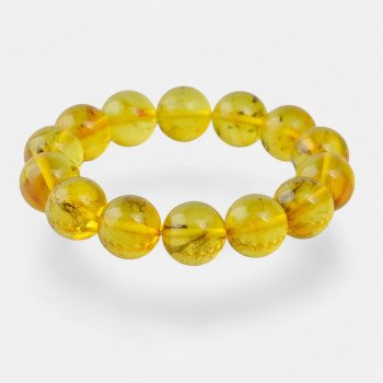 Yellow amber bracelet with pressed amber beads gift idea-Amber bracelets-Home