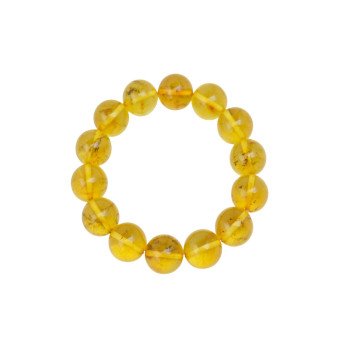 Yellow amber bracelet with pressed amber beads gift idea-Amber bracelets-Home
