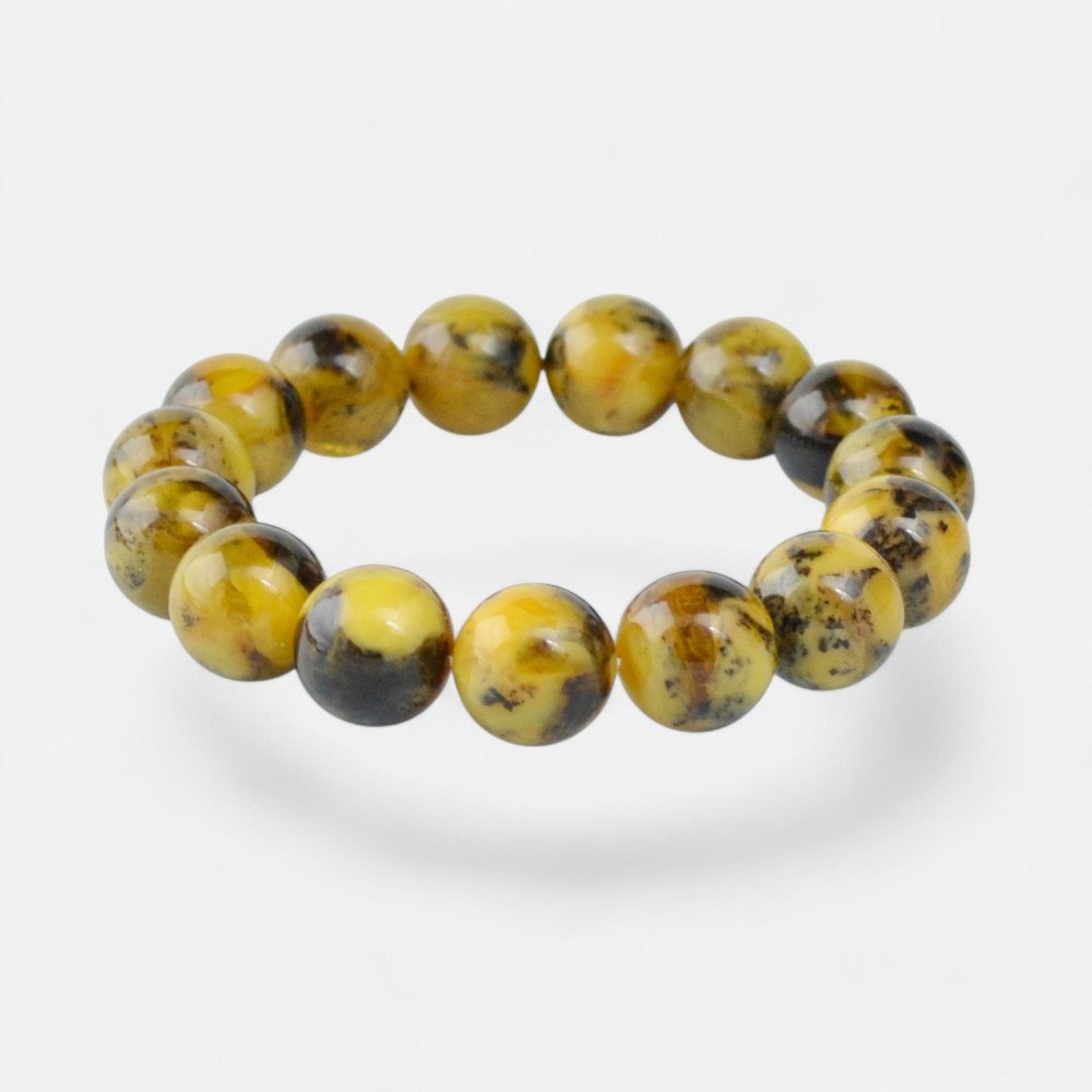 Modified Baltic amber bracelet for Her 13 mm-Amber bracelets-Home