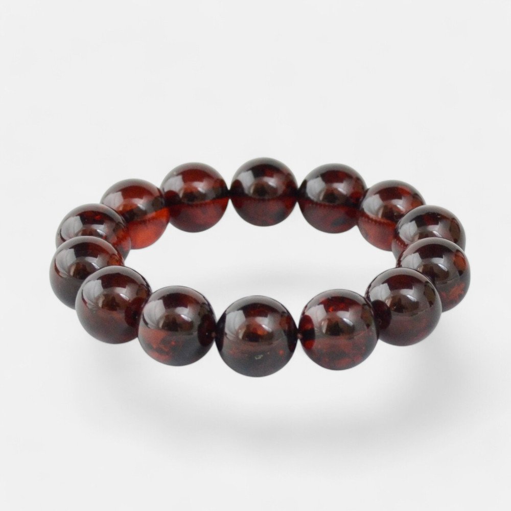 Pressed amber bracelet 13 mm beads Gift for Her-Amber bracelets-Home