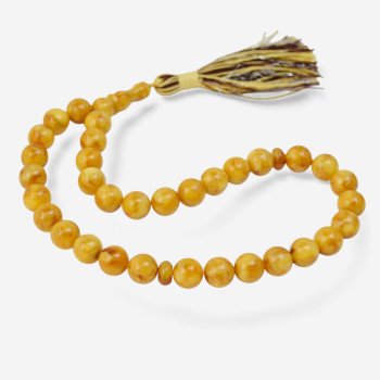 Handmade Pressed Amber Misbaha for Prayer-Islamic Prayer rosary-Amber rosaries