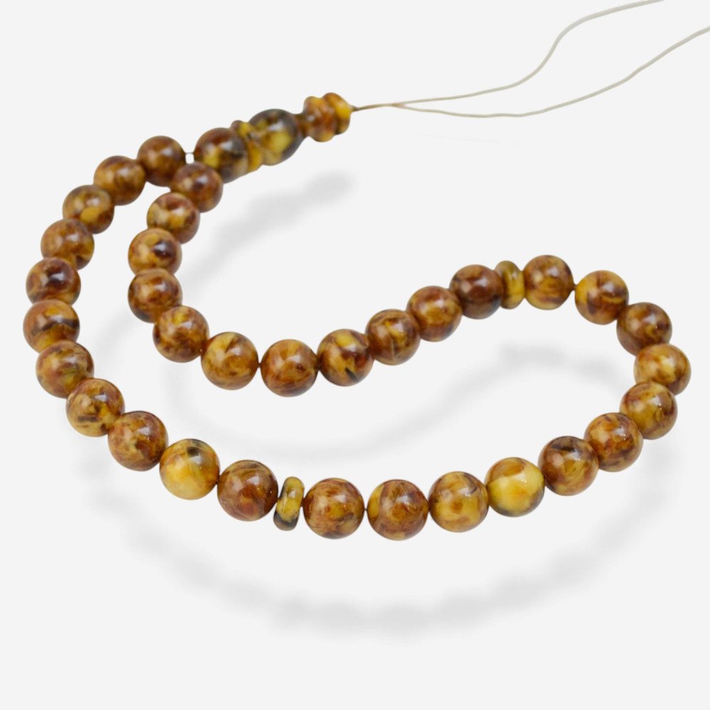 Pressed Amber Islamic Rosary Misbaha Gift for Religious Reflection-Islamic Prayer rosary-Amber rosaries