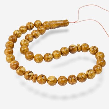 Pressed amber rosary - Resin Islamic beads in amber style-Islamic Prayer rosary-Amber rosaries