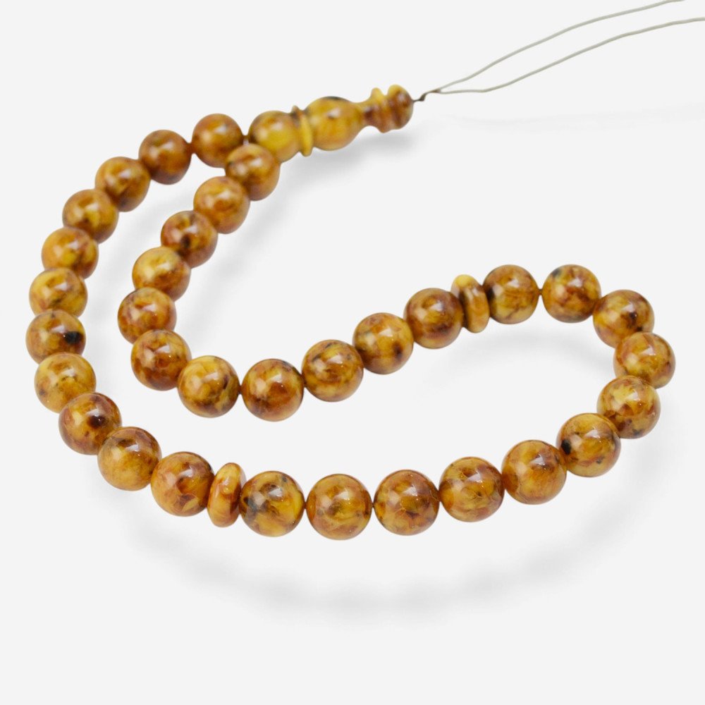 Muslim prayer beads pressed amber rosary-Islamic Prayer rosary-Amber rosaries