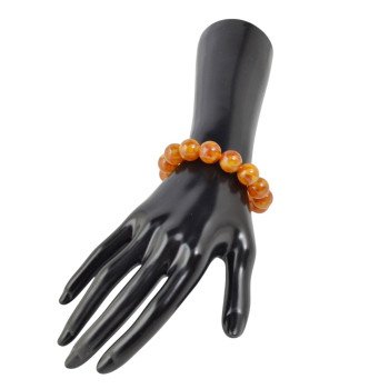 Pressed amber bracelet 13mm Beads - Gift for Mom-Amber bracelets-Home