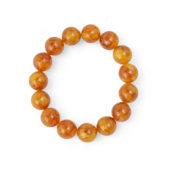 Pressed amber bracelet 13mm Beads - Gift for Mom-Amber bracelets-Home