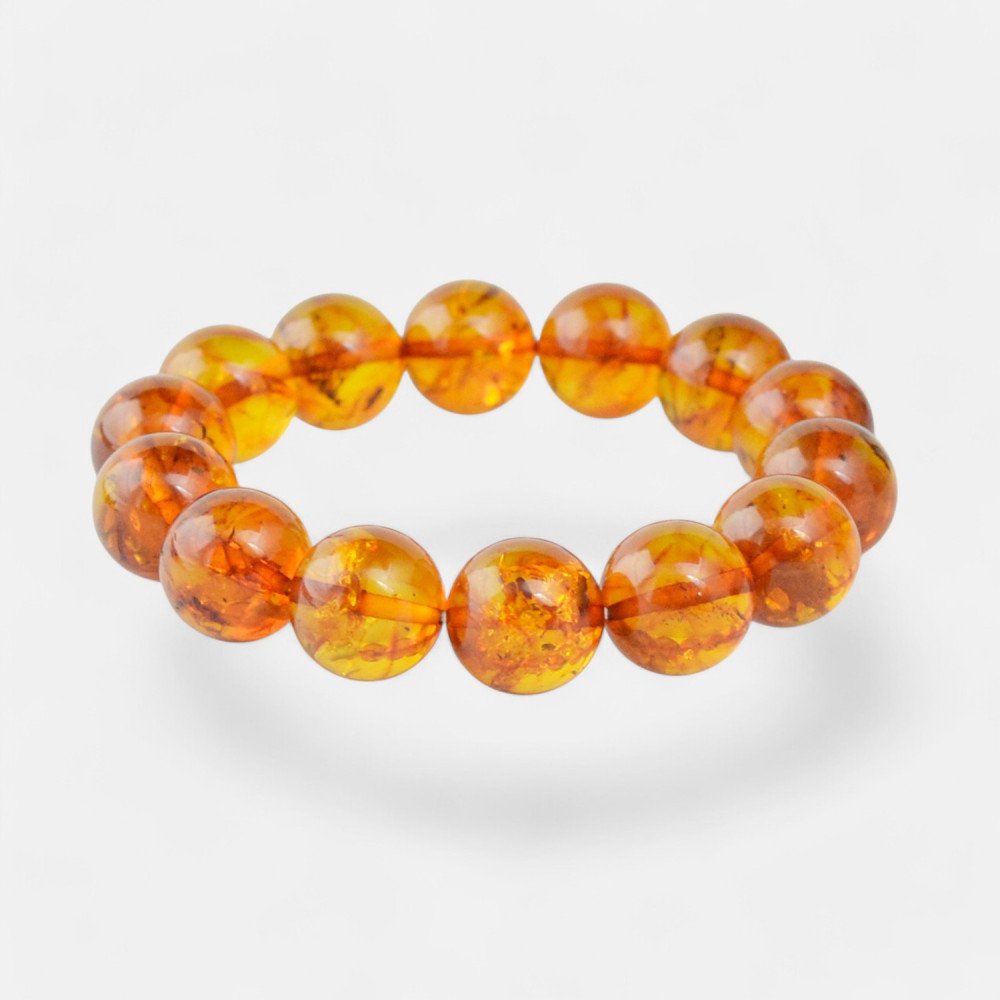 Pressed Amber Charm Bracelet – Celebrate Her Birthday-Amber bracelets-Home