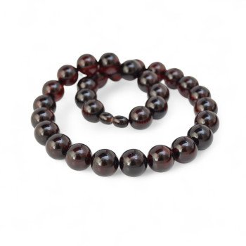 14mm Pressed amber necklace for women or men gift idea-Amber necklaces-Home