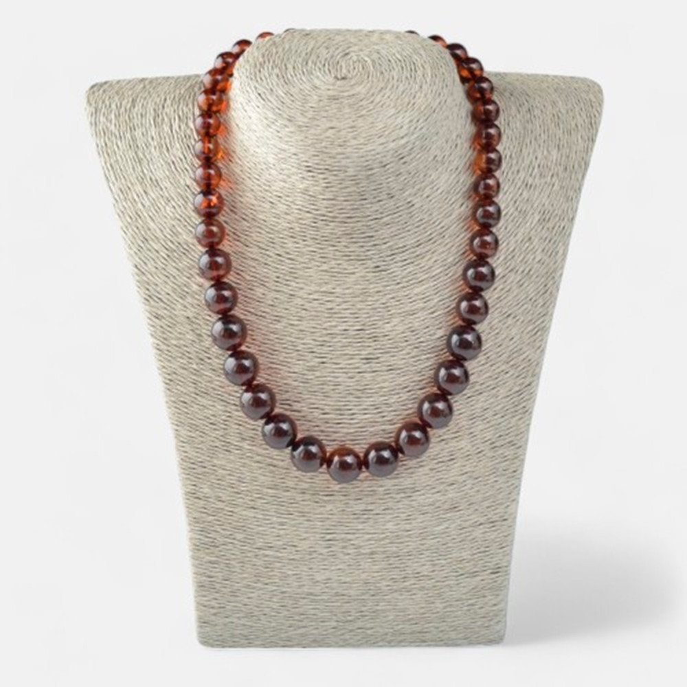 9 to 13 mm pressed amber necklace gift idea for women-Amber necklaces-Home