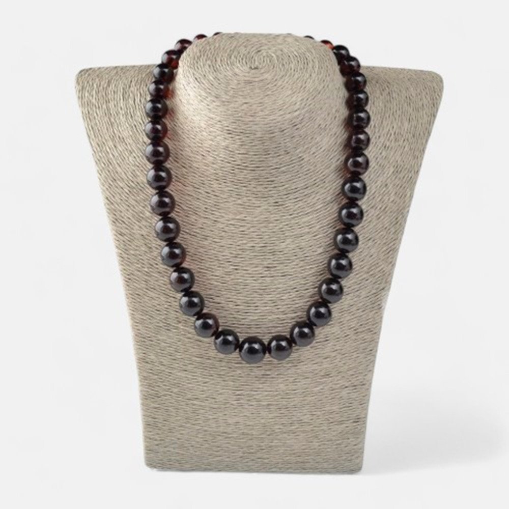 Pressed Amber necklace 10 to 14mm pressed beads-Amber necklaces-Home