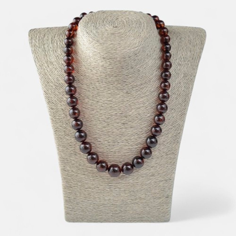 Amber necklace 9 to 14mm pressed beads Birthday jewelry gift-Amber necklaces-Home