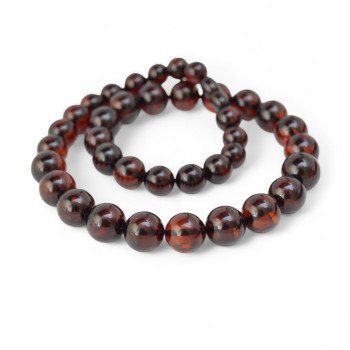 Cherry women's necklace with Baltic amber pressed beads-Amber necklaces-Home