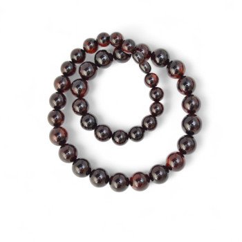 Cherry women's necklace with Baltic amber pressed beads-Amber necklaces-Home