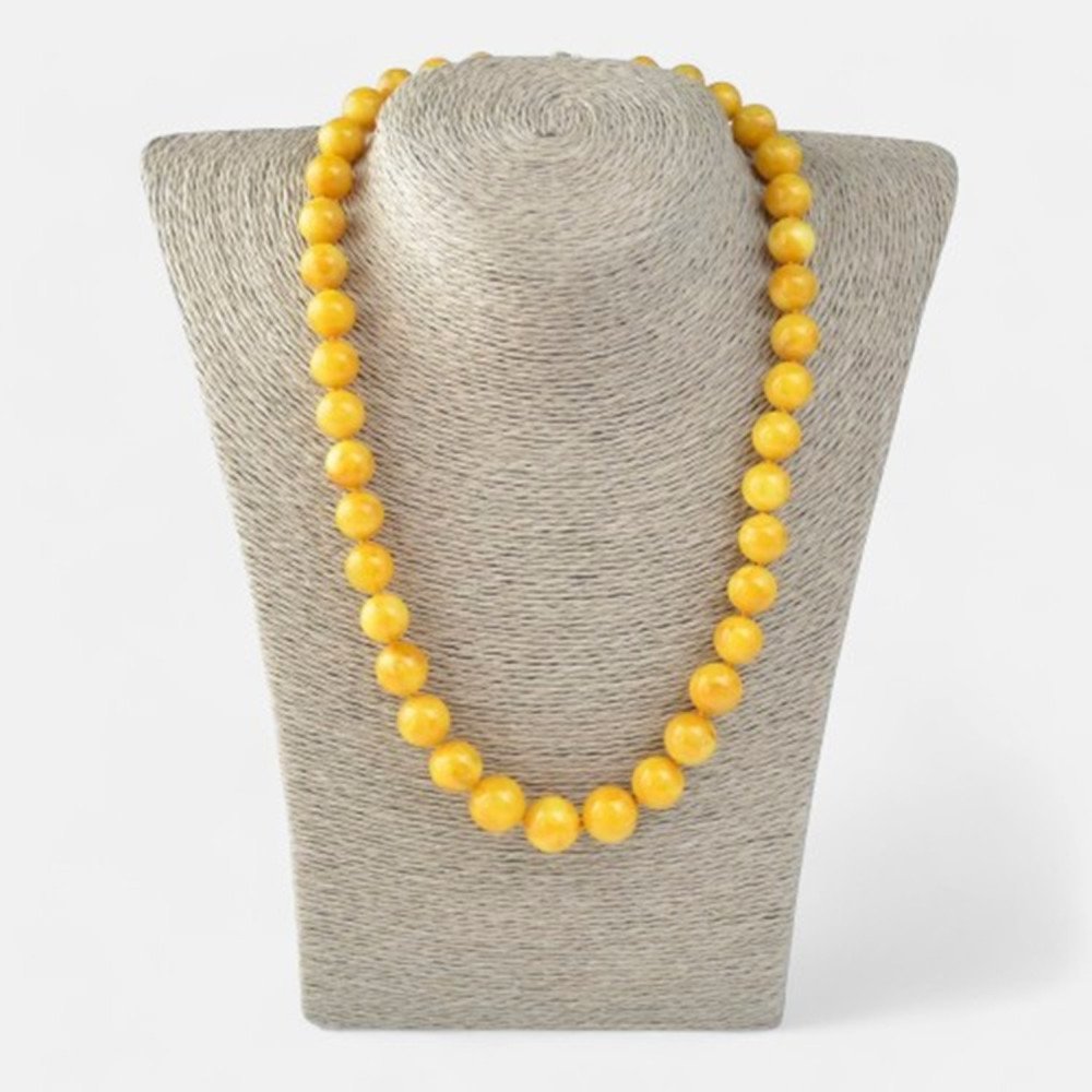Women's amber necklace with pressed amber beads Gift idea-Amber necklaces-Home