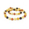 Multicolor pressed amber necklace 10mm For Adults-Amber necklaces-Home