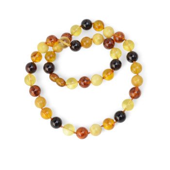 Multicolor pressed amber necklace 10mm For Adults-Amber necklaces-Home