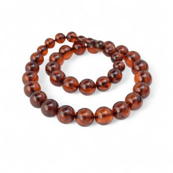 Pressed 10 to 14mm amber beads necklace gift idea-Amber necklaces-Home