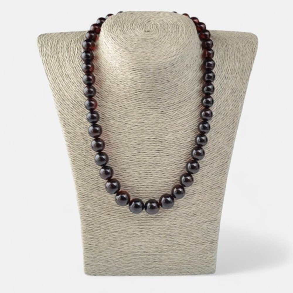 Pressed amber necklace 10 to 13mm size for women-Amber necklaces-Home