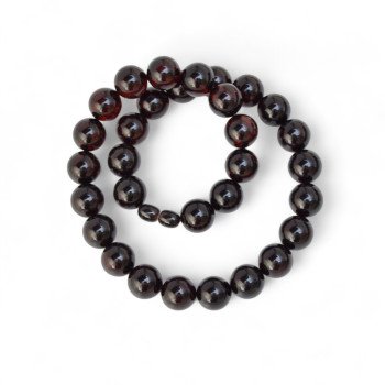 Pressed amber necklace 14mm round beads - Perfect gift-Amber necklaces-Home